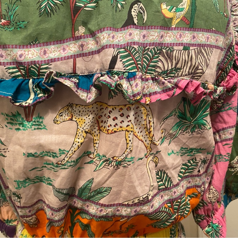 Bohemian Animal Print Midi Dress in Multicolor - Picture 6 of 15